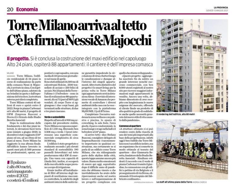 Torre Milano arriva al tetto - C'è la firma Nessi & Majocchi