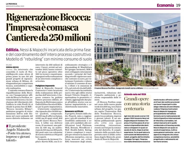 Rigenerazione Bicocca: l'impresa è comasca. Cantiere da 250 milioni